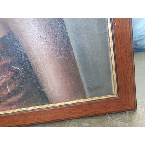 154 - Oil On Canvas Painting Signed by The Artist 'Sumu' Deputing 'Lady of Zaire'