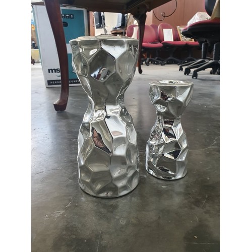 190 - Pair Of Metal Candle Holders
