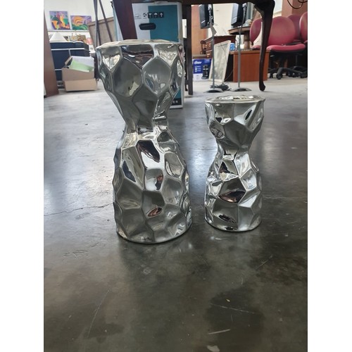 190 - Pair Of Metal Candle Holders