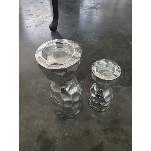 190 - Pair Of Metal Candle Holders