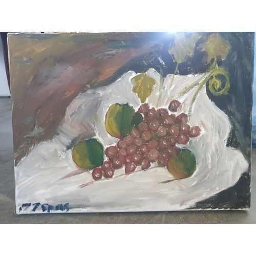 192 - Oil On Canvas Painting Signed by Cypriot Artist 'Terentis' Deputing 'Still Life'