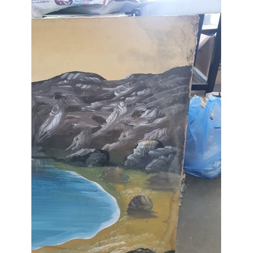 193 - Oil On Hardboard Painting Signed by Cypriot Artist 'Terentis' Deputing 'Aphrodite's Baths' (Minor De... 