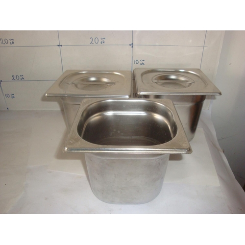 517 - x3 Stainless Steel Inox 18/10 Rechauds