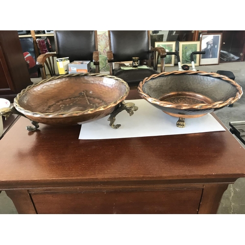 23 - x2 Vintage (1950's) French Ornate Footed Bronze Bowls