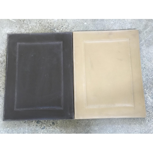 17 - Pair of Very Large Leather Photo Folding Cases (50 x 39cm/each Folded, 50 x 78cm/each Unfolded)