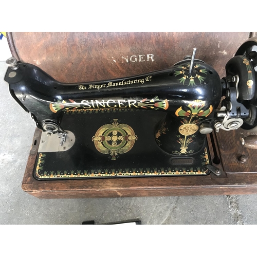 6 - Antique Hand Crank  Singer Sewing Machine 'Gingerbread', Serial F6503910 (Working)