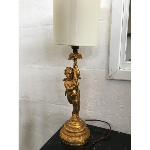 1 - Antique 19th Century Spelter Table Lamp (Restored) (55cm H.)