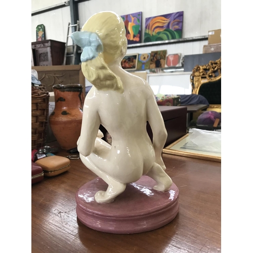 2 - Lady's Nude Porcelain Figure Signed 'Mary Unwin' (30cm H.)