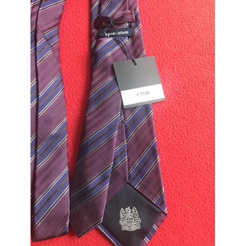 59 - Aquascutum London Tie Colour Purple with Blue Stripes (New)