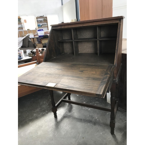 37 - Vintage Wooden Secretaire Bureau Writing Desk (78 W. x 113 H. x 48cm D.)