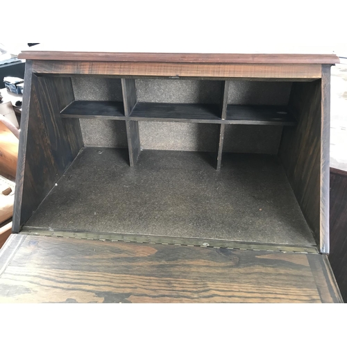 37 - Vintage Wooden Secretaire Bureau Writing Desk (78 W. x 113 H. x 48cm D.)