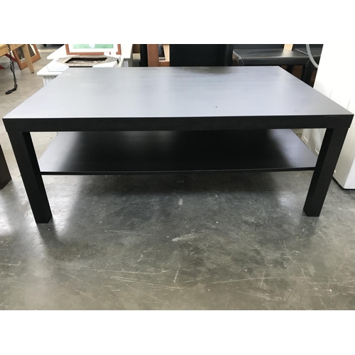 628 - 2-Tier Black 'Ikea' Coffee Table (118 W. x 78 D. x 45cm H.)