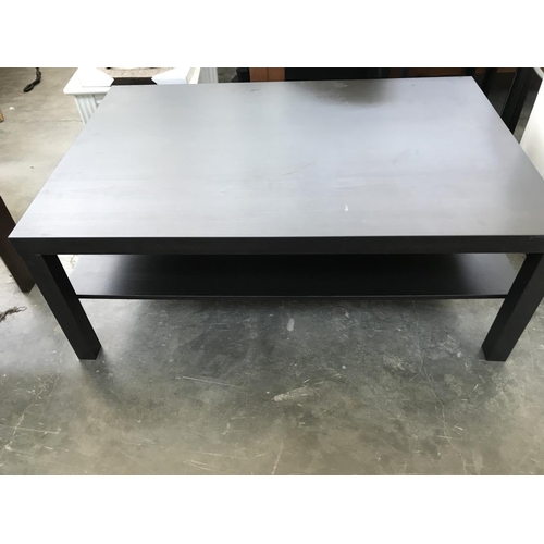 628 - 2-Tier Black 'Ikea' Coffee Table (118 W. x 78 D. x 45cm H.)