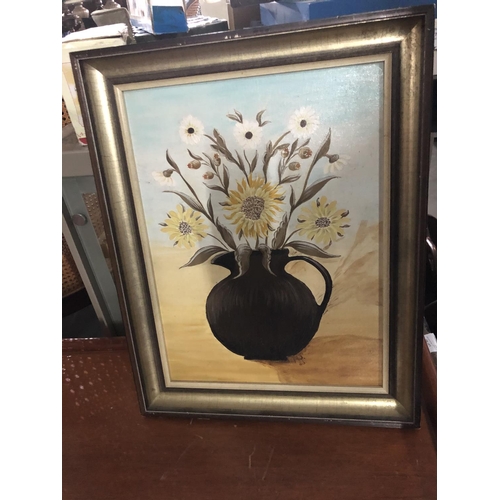 633 - Oil on Canvas Depicting 'Still Life' Signed 'M.S.85' Framed