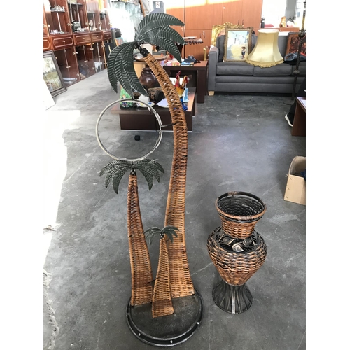 637 - Bamboo Floor Ornament (150cm H.) and Vase