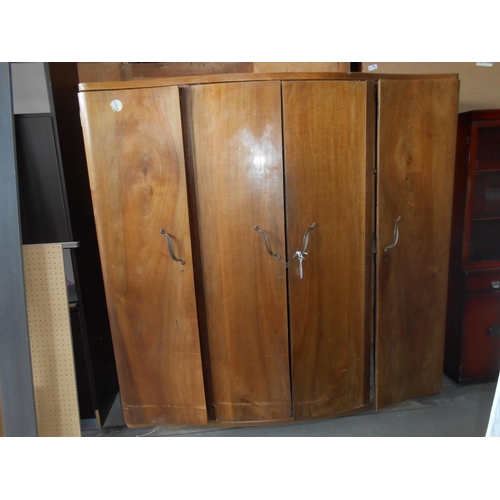 645 - Antique Wooden 4-Door Wardrobe