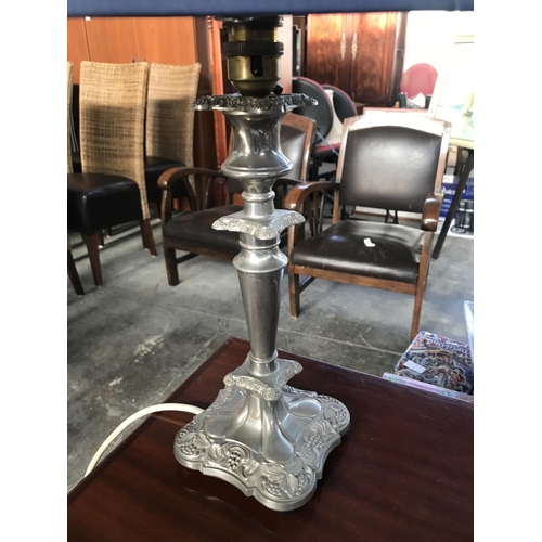 129 - Pair of Vintage Silver Plated Table Lamps