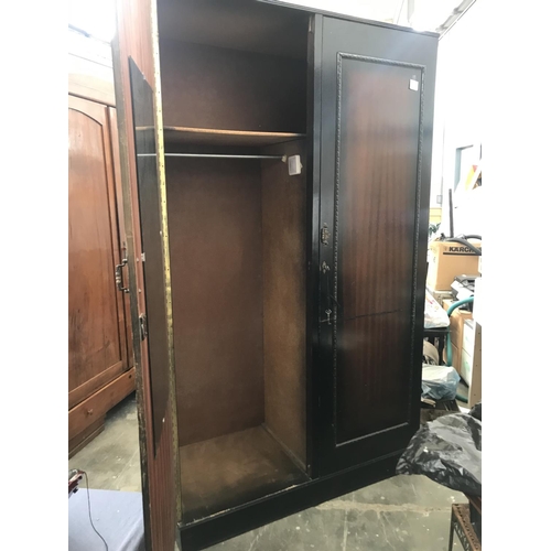 128 - Large Vintage Dark Wood Wardrobe (125 W. x 58 D. x 210cm H.)