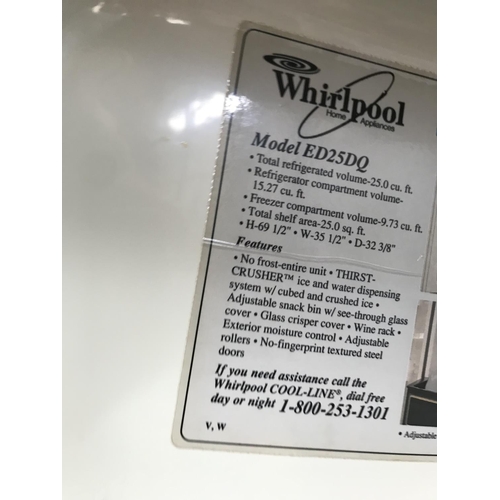 127 - Whirlpool ED25DQ 2-Door Fridge-Freezer with Hot & Cold Water Dispenser, Ice Cube Maker