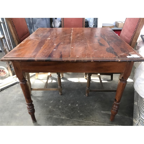264 - Antique Solid Oak Cypriot Square Granny's Table
