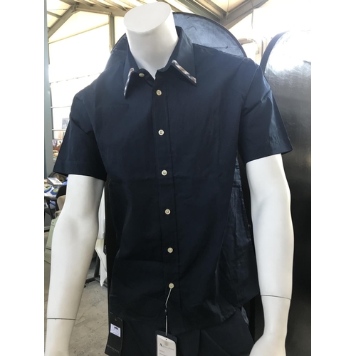134 - Aquascutum London Lyle TRM Leisure Navy Shirt Size M Reg. (Unused)