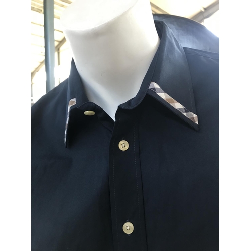 134 - Aquascutum London Lyle TRM Leisure Navy Shirt Size M Reg. (Unused)