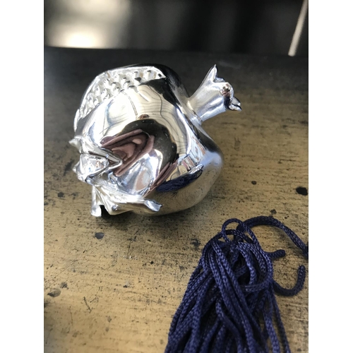 190 - x3 Silver Plated Decorative Pomegranates - Withdrawn