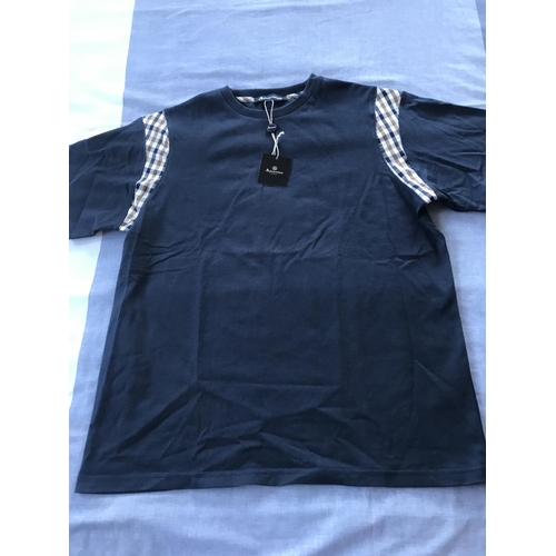 256 - Aquascutum London Tyler Navy Blue T-Shirt, Size S Reg. (Unused)