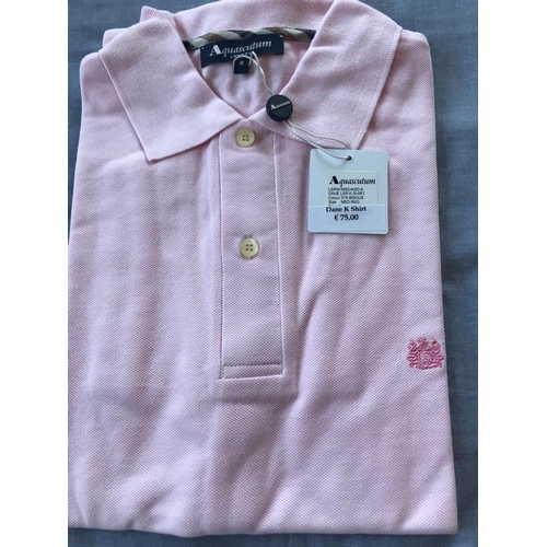 260 - Aquascutum London Dane Leisure Polo Shirt, Pink Colour, Size M Reg. (Unused)