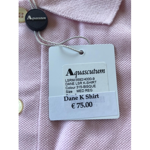 260 - Aquascutum London Dane Leisure Polo Shirt, Pink Colour, Size M Reg. (Unused)