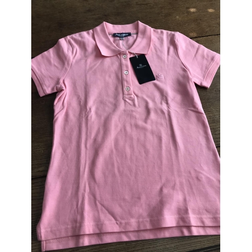119 - Aquascutum London Ladies Dark Pink Polo Shirt, Size M Reg. (Unused)