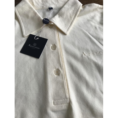120 - Aquascutum London Ladies Melanie Primrose Polo Shirt, Size M Reg. (Unused)