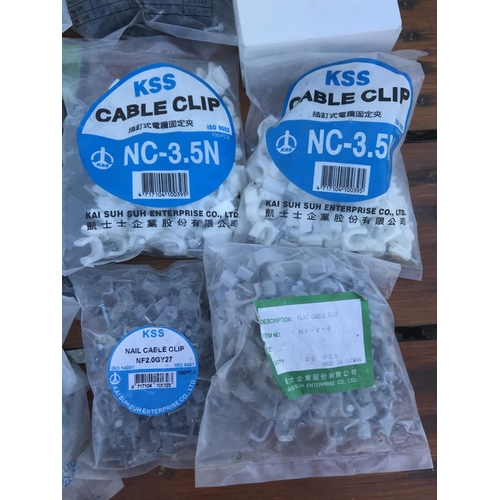 163 - Mixed Cable Clips (New, in Bags)