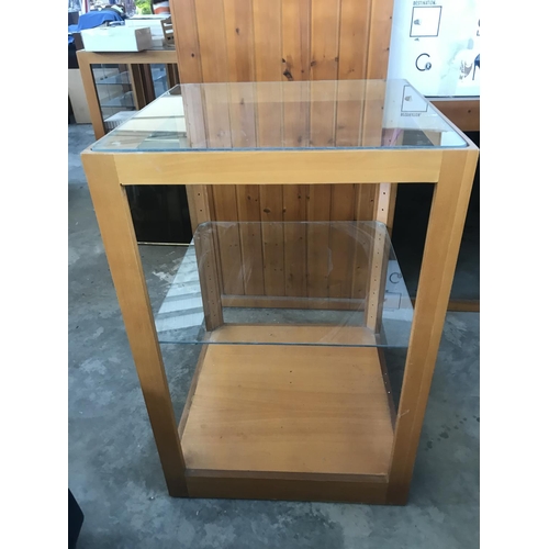 118 - 2-Tier Glass Top Display Cabinet on Castors