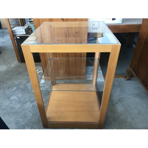 118 - 2-Tier Glass Top Display Cabinet on Castors