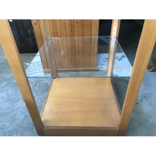118 - 2-Tier Glass Top Display Cabinet on Castors