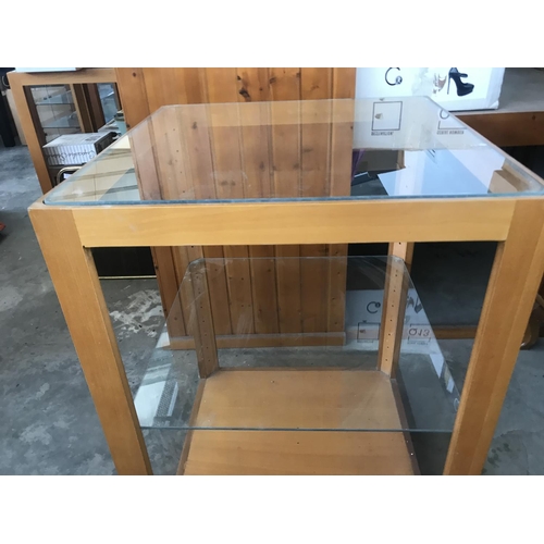 118 - 2-Tier Glass Top Display Cabinet on Castors