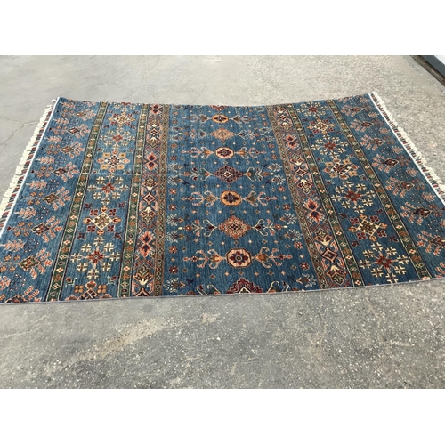 203 - Handmade, Pakistan, Super Karak Blue, New Design Carpet (211 x 152cm) (3.21 sq.mts) (New)