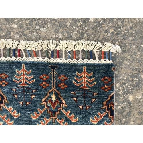 203 - Handmade, Pakistan, Super Karak Blue, New Design Carpet (211 x 152cm) (3.21 sq.mts) (New)