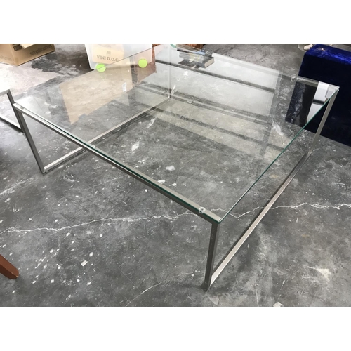 239 - 'Bo Concept' Tempered Glass Square Coffee Table (91.5 x 91.5 x 36.5cm H.)