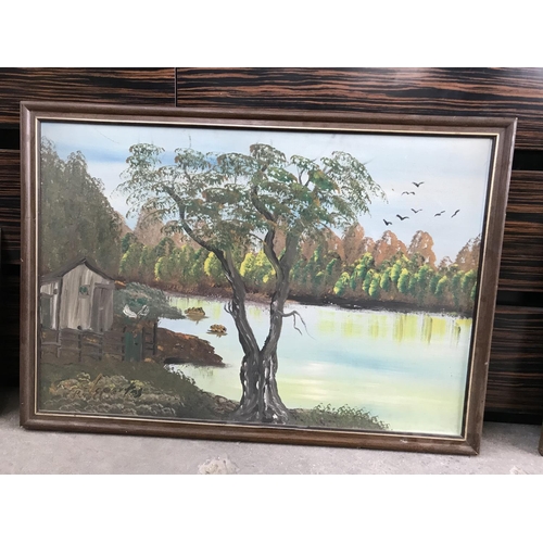 155 - Oil on Hardboard Depicting Landscape Signed by Cypriot Painter 'Terentis' (94 x 66cm)