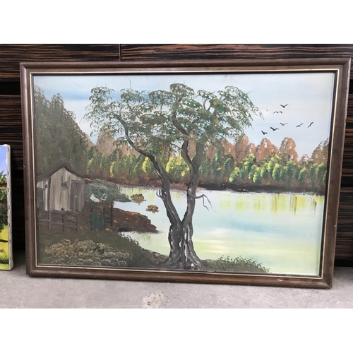 155 - Oil on Hardboard Depicting Landscape Signed by Cypriot Painter 'Terentis' (94 x 66cm)