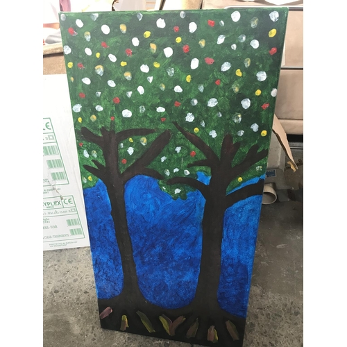 150 - Oil on Canvas Depicting Trees (78 x 38cm)