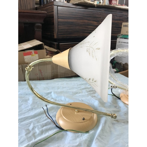 45 - Pair of Vintage Style '1-Way' Side Wall Lamp Fittings with Glass Shade