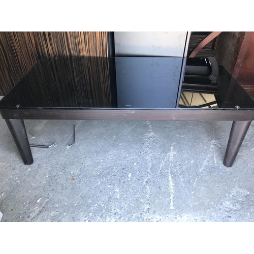 217 - Tempered Glass Topped Coffee Table (120W. x 40 H. x 65cm D.)