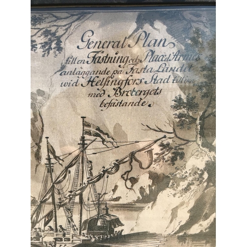 187 - Vintage Eastern England Map Framed (74x53cm)