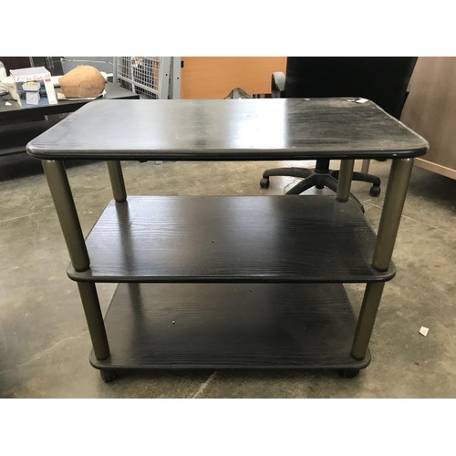 283 - Black Rolling Serving Table/TV Stand