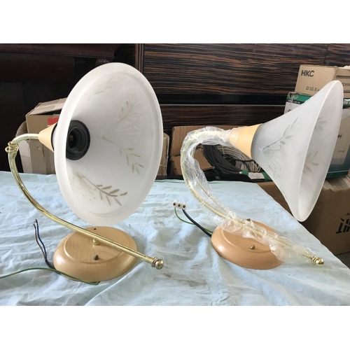 368 - Pair of Vintage Style '1-Way' Side Wall Lamp Fittings with Glass Shade