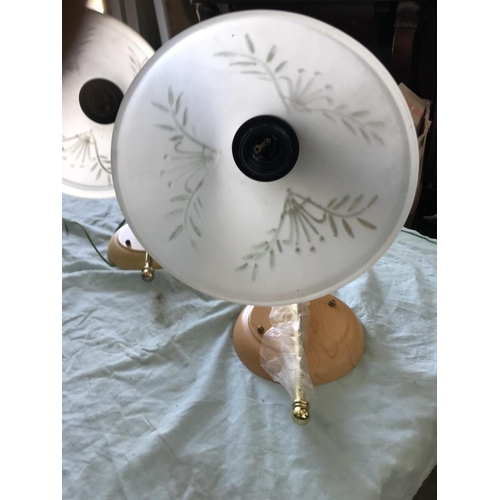 368 - Pair of Vintage Style '1-Way' Side Wall Lamp Fittings with Glass Shade