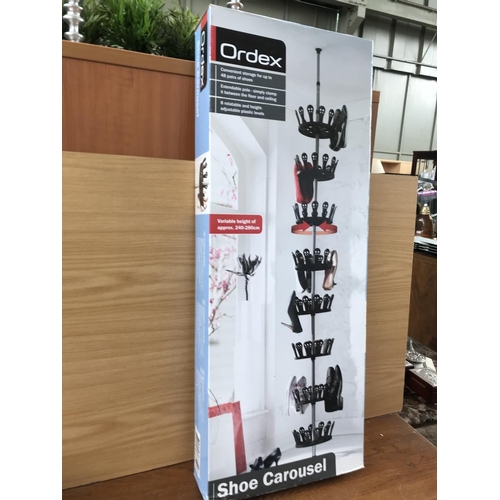 474 - 'Ordex' Shoe Carousel Up to 48 Pairs with Variable Height Appr. 240-280cm (New, Boxed)